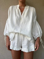 Junae - Breezy Summer Outfit with Top and Shorts