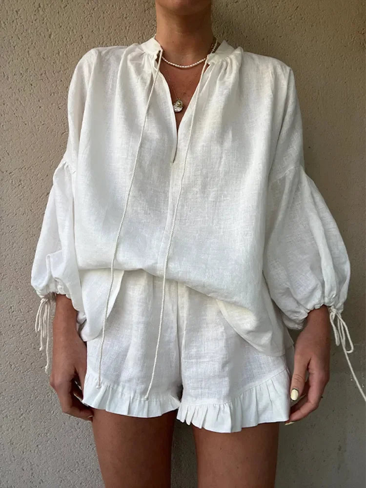Junae - Breezy Summer Outfit with Top and Shorts