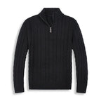 Men's Jumper – Cable Knit with Half Zip