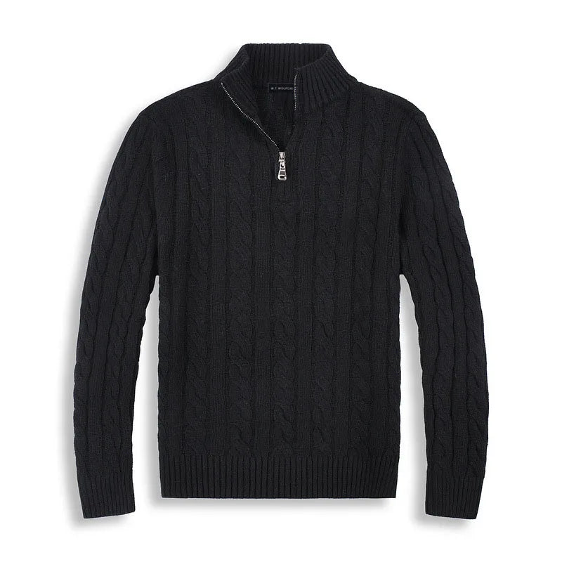 Men's Jumper – Cable Knit with Half Zip