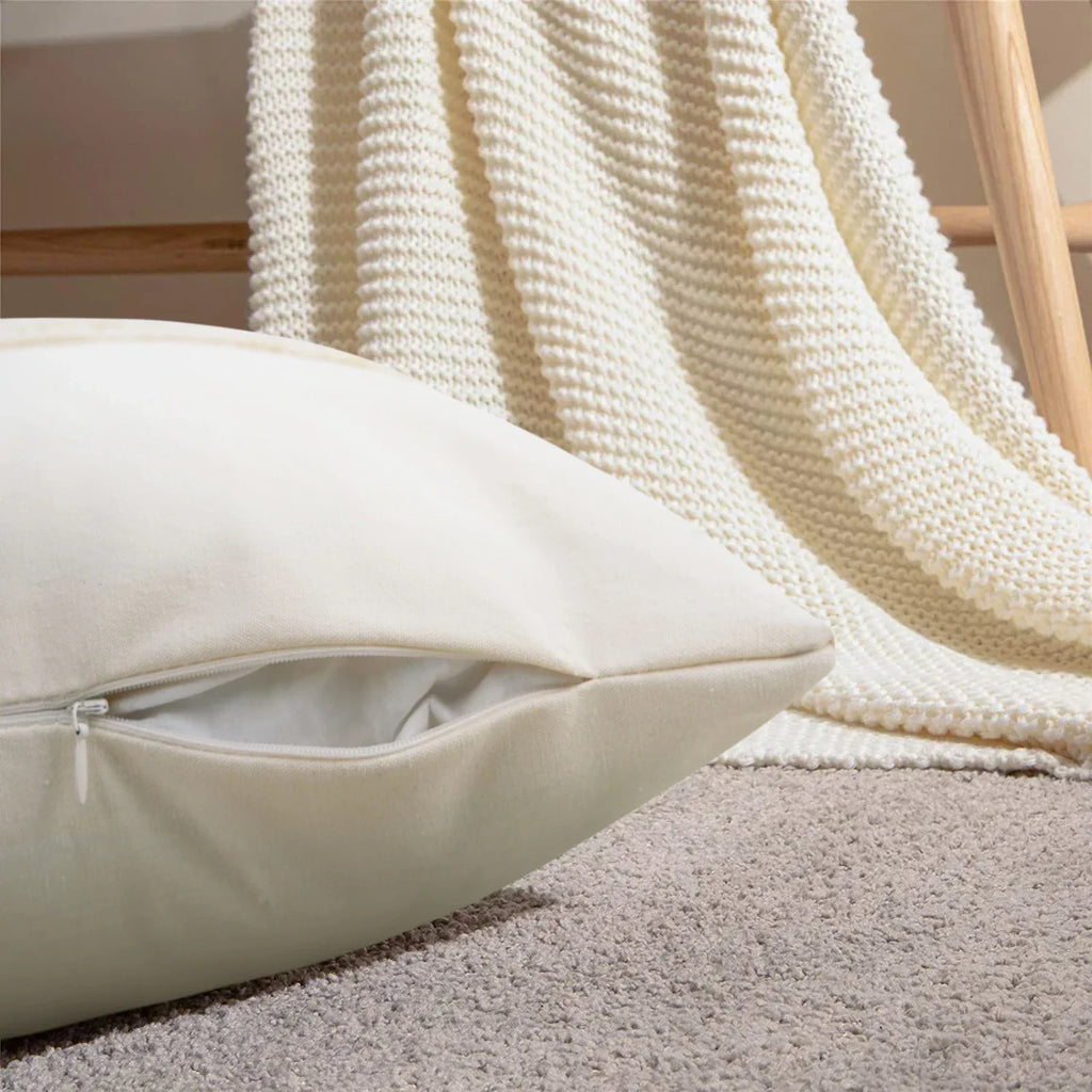 Patterned Beige Boho Throw Pillow