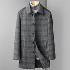 Men's Regular Fit Grey Winter Trench Coat