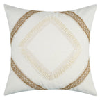 Patterned Beige Boho Throw Pillow