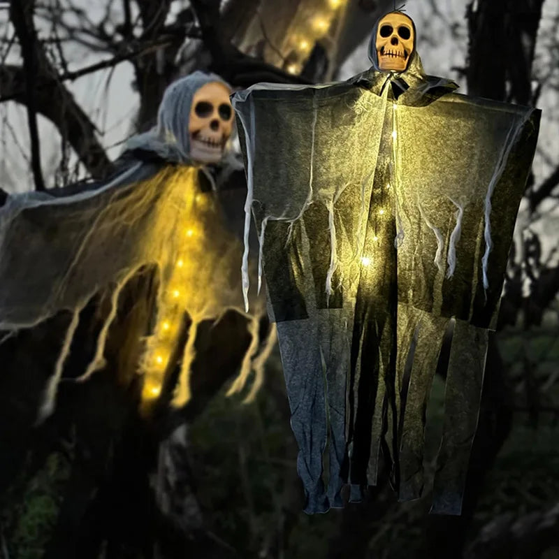 LED Hanging Skull Ghost for Halloween Garden and Home Decor