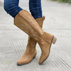 Women's Western-Style Cowboy Boots with Decorative Design
