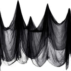Spooky Black Gauze Hanging Decor for Halloween – Ideal for Walls, Fireplaces, and Doors