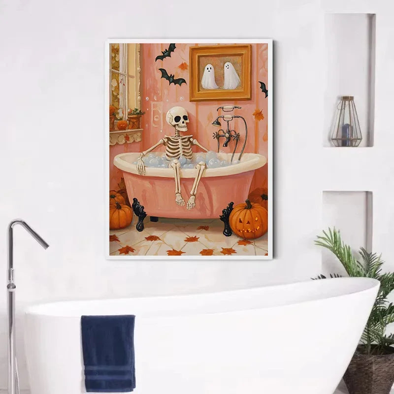Halloween Poster Collection Featuring Pumpkins, Ghosts, and Cats — Autumn Wall Decor for Your Home