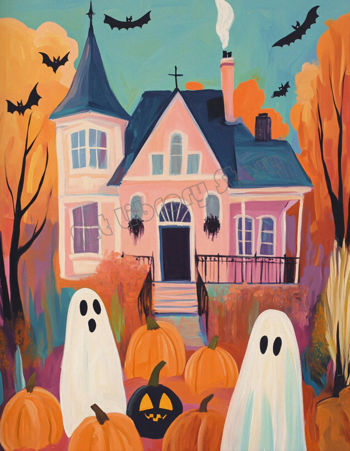 Halloween Poster Collection Featuring Pumpkins, Ghosts, and Cats — Autumn Wall Decor for Your Home