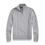 Men's Jumper – Cable Knit with Half Zip