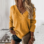 Cozy Women's V-Neck Knitted Sweater for Winter