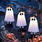 Illuminated Halloween Decor Featuring Ghosts and Lights — Ideal for Outdoor Display