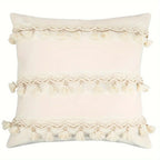 Patterned Beige Boho Throw Pillow