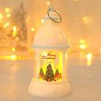 Festive LED Lantern with Figurine for Holiday Decor