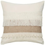 Patterned Beige Boho Throw Pillow
