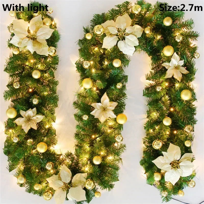 Illuminated Christmas Lantern Garland with Decorative Design