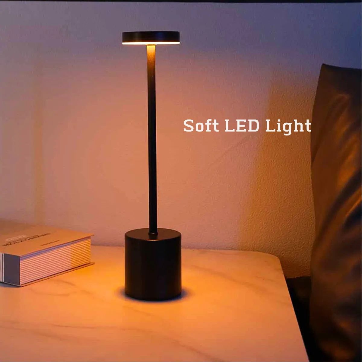 Wireless LED Table Lamp - LumiMetal in Sleek Metal Design