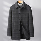 Men's Regular Fit Grey Winter Trench Coat