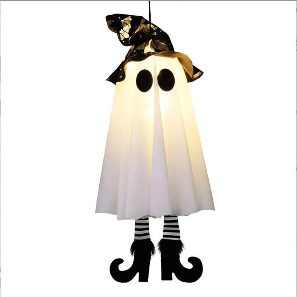 Illuminated Halloween Decor Featuring Ghosts and Lights — Ideal for Outdoor Display