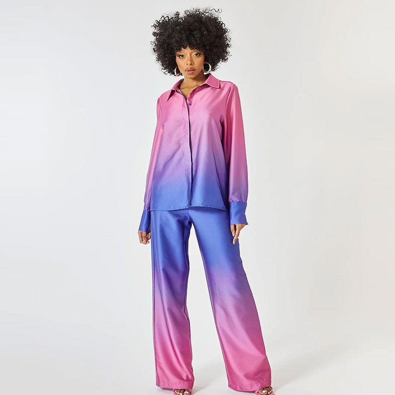 Zoey - Summer Two-Piece Set with Gradient Color Design