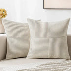 Plush Striped Cushion Cover