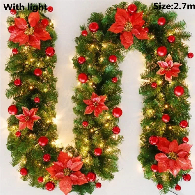 Illuminated Christmas Lantern Garland with Decorative Design