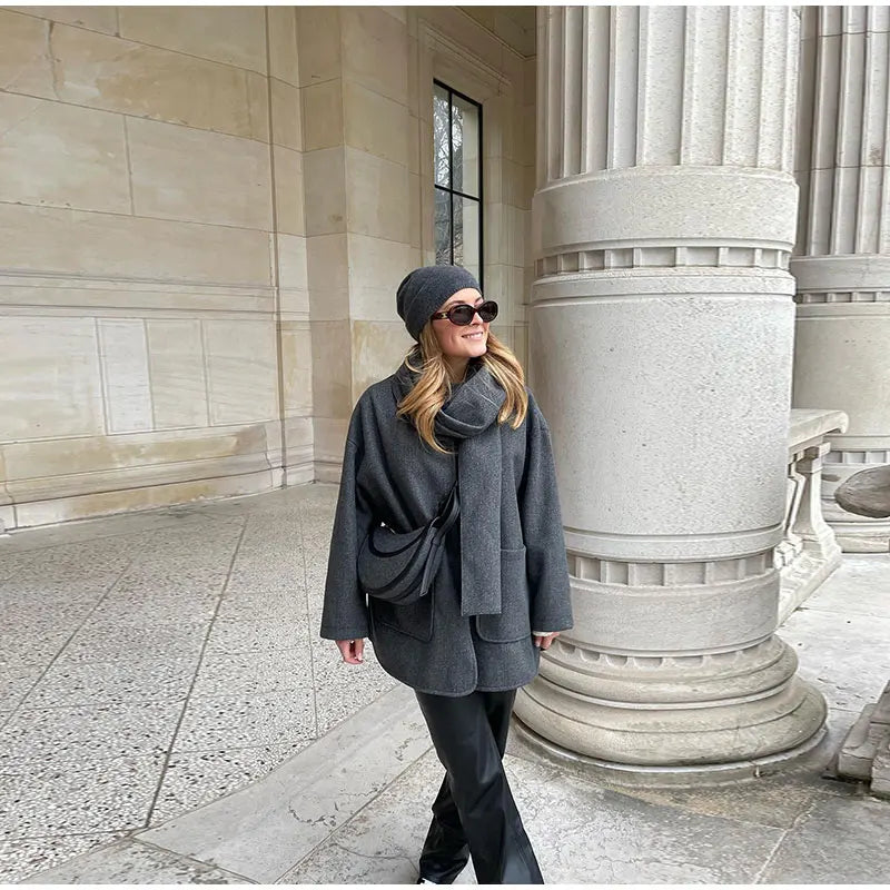 Elara Oversized Wool Coat - Luxurious Comfort