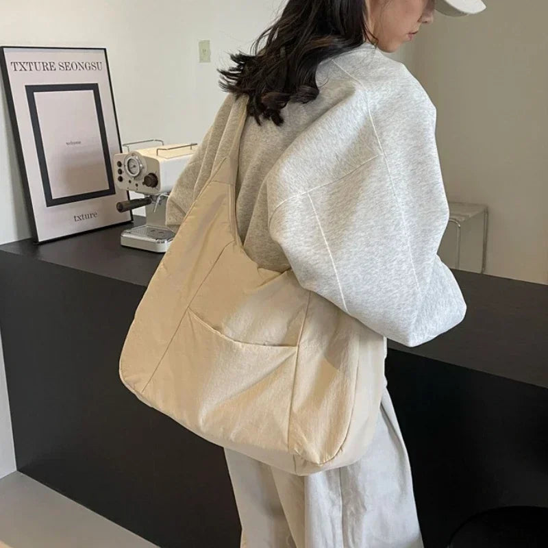 Spacious Shoulder Bag with Front Pockets