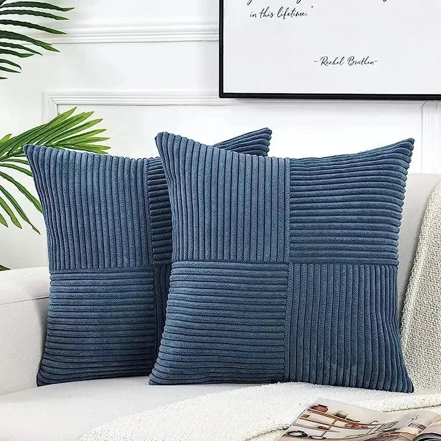 Plush Striped Cushion Cover