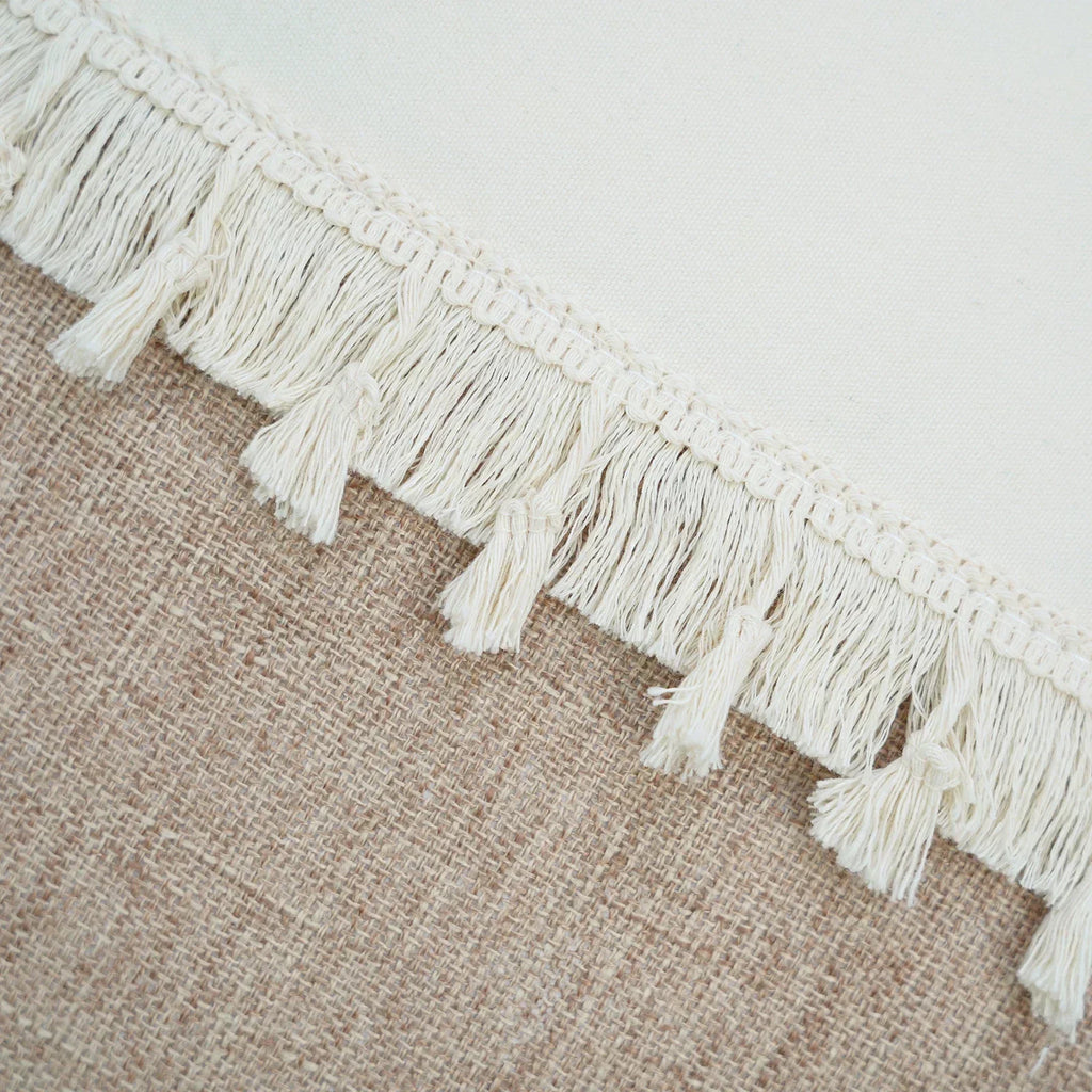 Patterned Beige Boho Throw Pillow