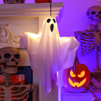 Illuminated White LED Ghosts for Halloween Home and Garden Decor