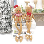 Plush Gingerbread Hanging Ornament for Christmas Door Decor