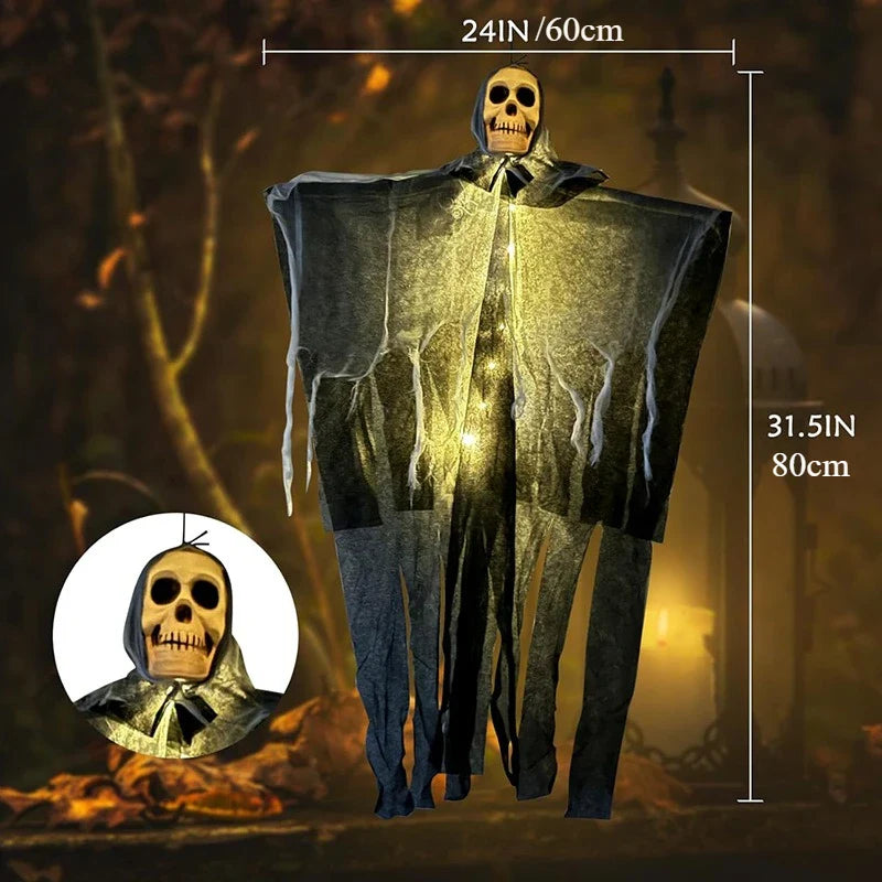 LED Hanging Skull Ghost for Halloween Garden and Home Decor