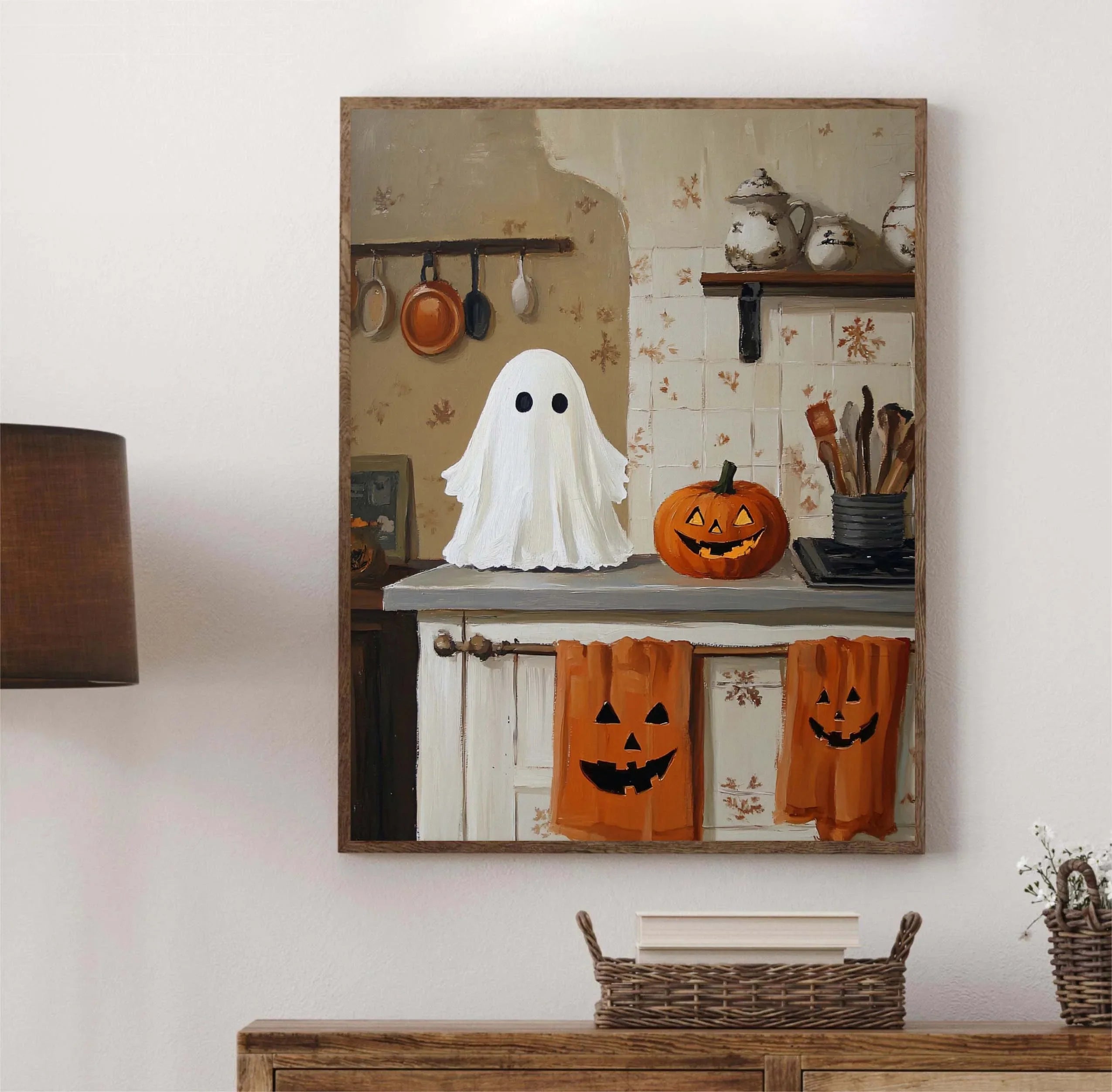 Halloween Poster Collection Featuring Pumpkins, Ghosts, and Cats — Autumn Wall Decor for Your Home