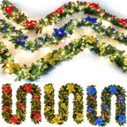 Illuminated Christmas Lantern Garland with Decorative Design