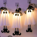 Illuminated Halloween Decor Featuring Ghosts and Lights — Ideal for Outdoor Display