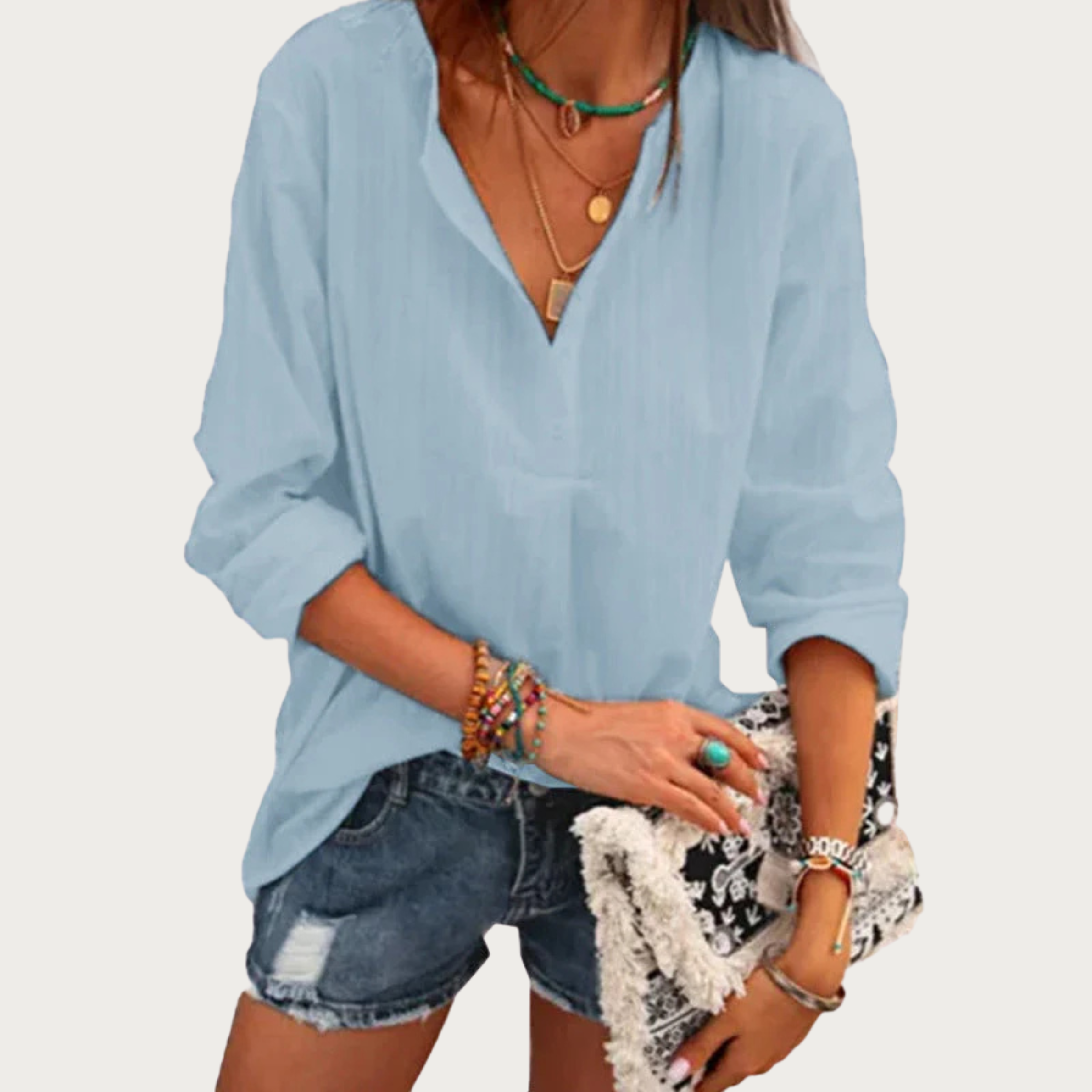 Charline - Stylish Long-Sleeve Blouse