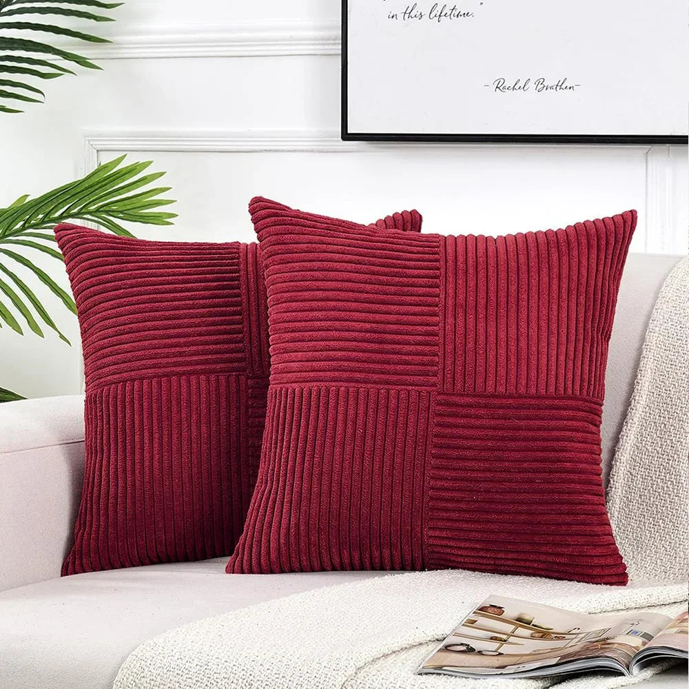 Plush Striped Cushion Cover