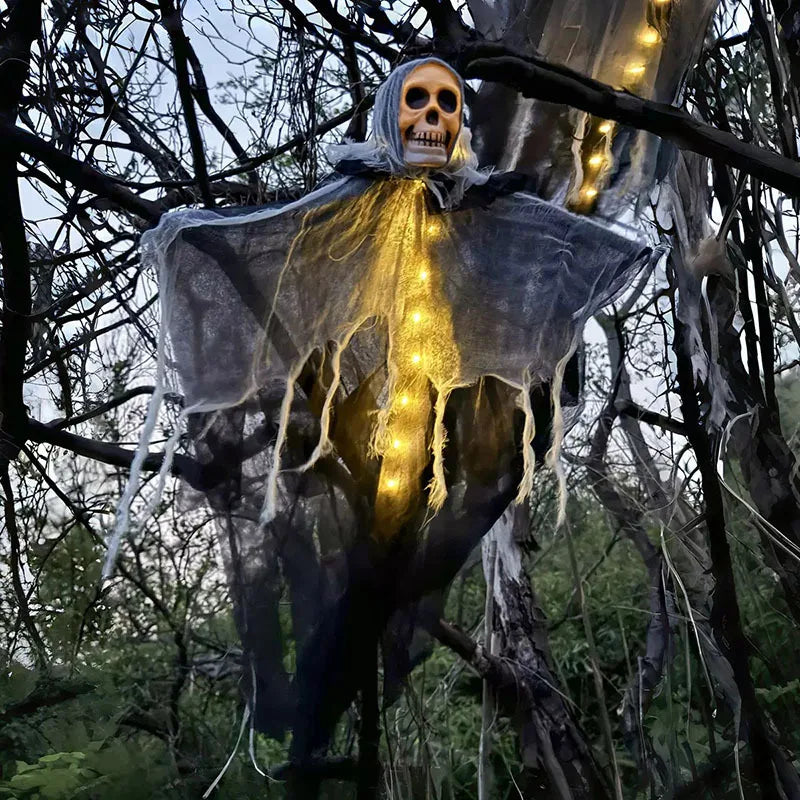 LED Hanging Skull Ghost for Halloween Garden and Home Decor