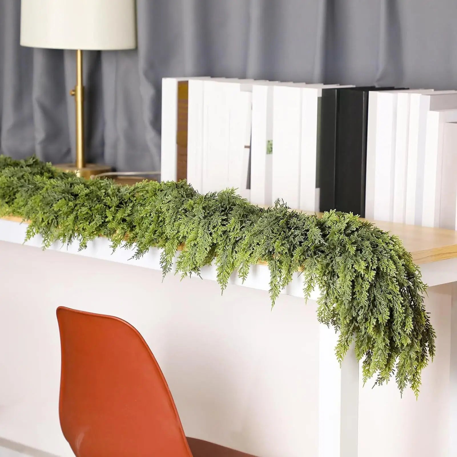 Winter-Themed Green Cypress Branch Christmas Garland