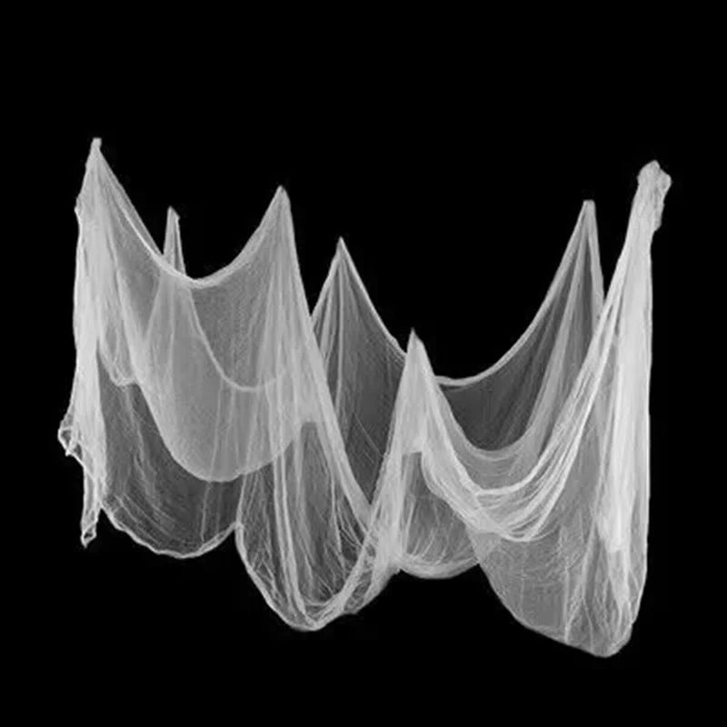 Spooky Black Gauze Hanging Decor for Halloween – Ideal for Walls, Fireplaces, and Doors
