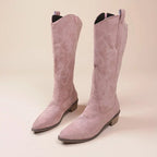 Women's Western-Style Cowboy Boots with Decorative Design