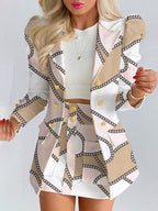 Naomi - Chic 2-Piece Blazer and Skirt Ensemble