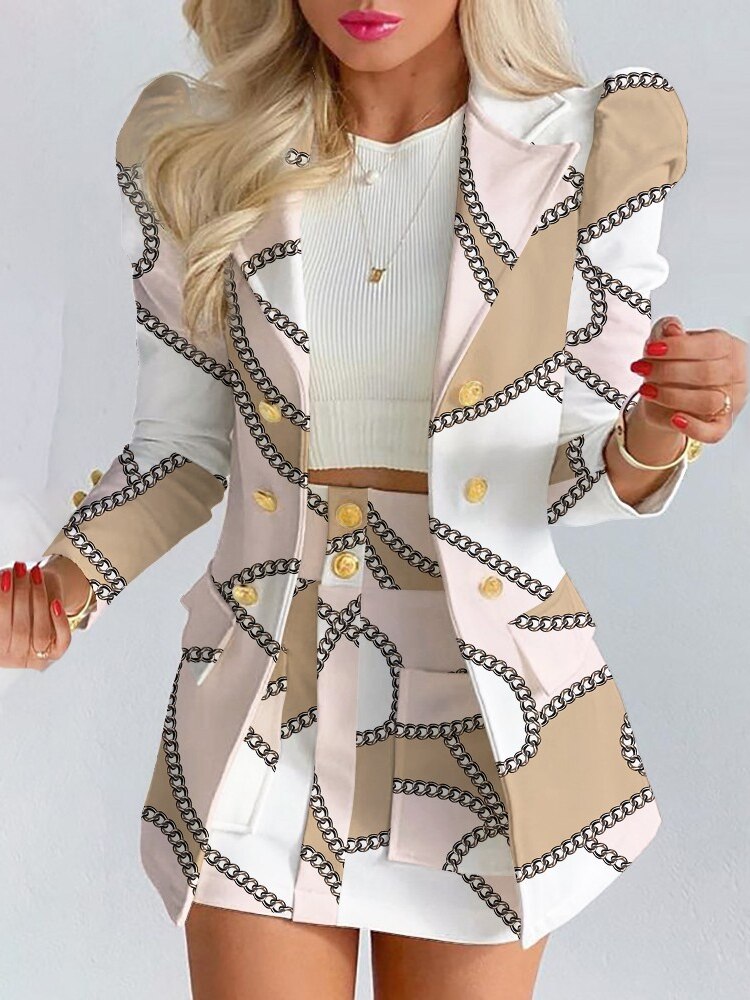 Naomi - Chic 2-Piece Blazer and Skirt Ensemble