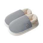 Winter Pattern Fleece-Lined Heated Slippers