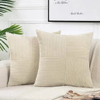 Plush Striped Cushion Cover