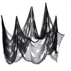 Spooky Black Gauze Hanging Decor for Halloween – Ideal for Walls, Fireplaces, and Doors