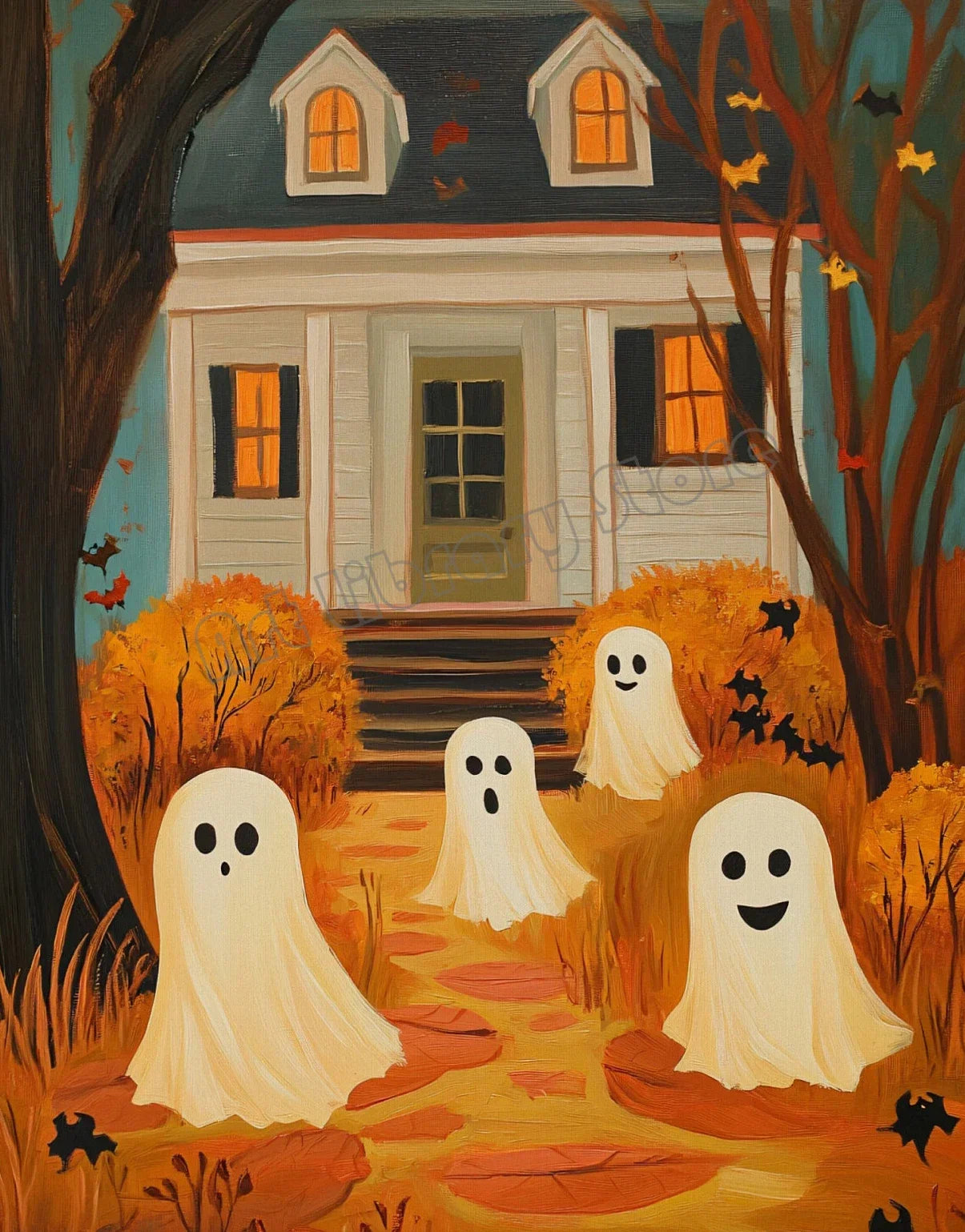 Halloween Poster Collection Featuring Pumpkins, Ghosts, and Cats — Autumn Wall Decor for Your Home