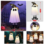 Illuminated Halloween Decor Featuring Ghosts and Lights — Ideal for Outdoor Display
