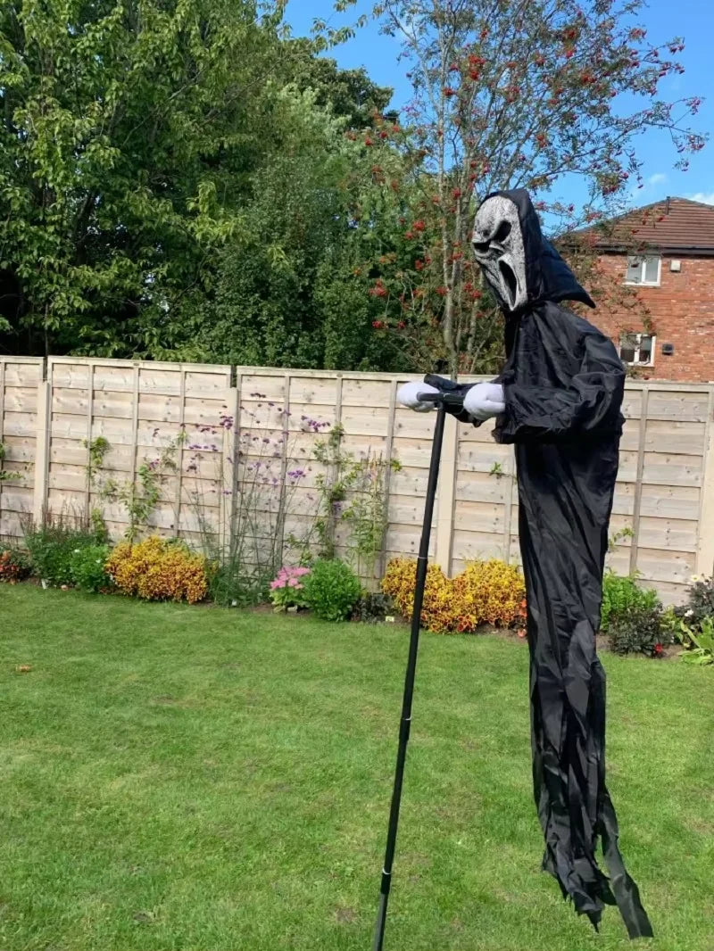 Garden Hanging Ghost Scarecrow - Halloween Decor and Bird Repellent