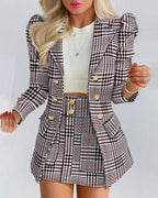 Naomi - Chic 2-Piece Blazer and Skirt Ensemble